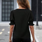 Blouse-Notched Short Sleeve-7 Colors