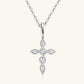 Necklace-925 Sterling Silver Moissanite Cross Pendant