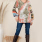 Top-Tie-Dye Striped V-Neck Long Sleeve