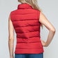 Vest-Zip Up Turtleneck with Pockets-Red