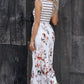 *PRESALE-Dress-Striped Floral Round Neck Sleeveless Maxi