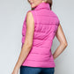 Vest-Zip Up Turtleneck with Pockets-Pink