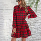 *PRESALE-Jacket Dress-Ruffle Plaid Long Sleeve