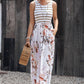 *PRESALE-Dress-Striped Floral Round Neck Sleeveless Maxi