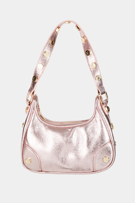 Bag-Fame Star Button Trim Hobo