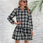 *PRESALE-Jacket Dress-Ruffle Plaid Long Sleeve