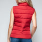 Vest-Zip Up Turtleneck with Pockets-Red