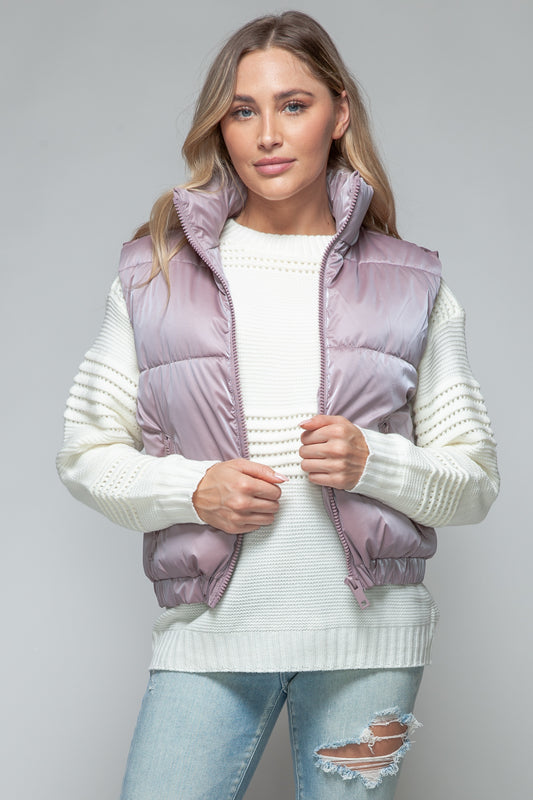 Vest-Faux Fur Lining Quilted