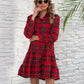 *PRESALE-Jacket Dress-Ruffle Plaid Long Sleeve