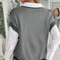 Sweater-Striped Trim V-Neck Vest-2 Colors