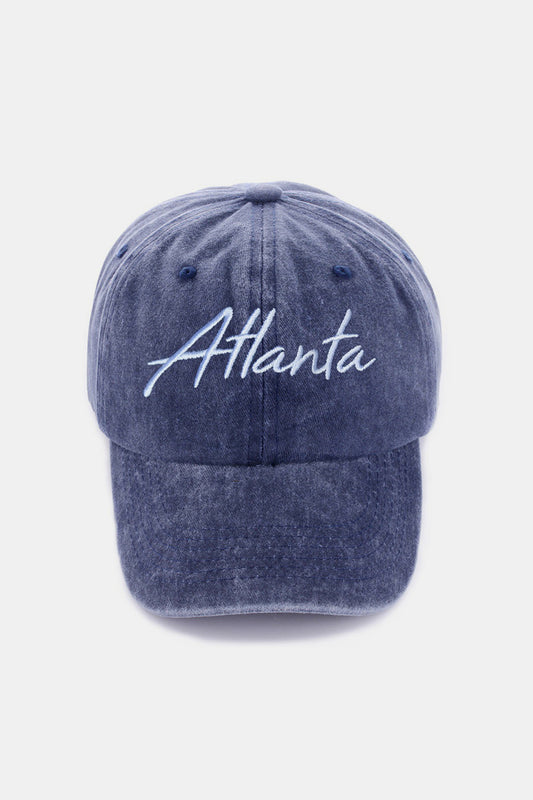 Hat-Washed ATLANTA Embroidered Baseball Cap