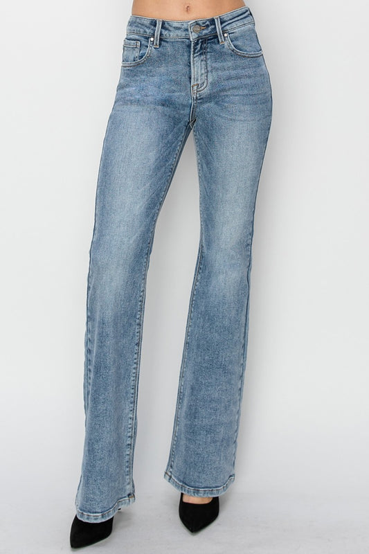 Jeans-RISEN Full Size Mid Rise Bootcut