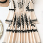 Dress-Tassel Printed Three-Quarter Sleeve Mini