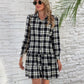 *PRESALE-Jacket Dress-Ruffle Plaid Long Sleeve