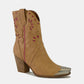 Boots-Fashion Cut-Out Floral Embroidery-Camel/Rose