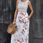 *PRESALE-Dress-Striped Floral Round Neck Sleeveless Maxi