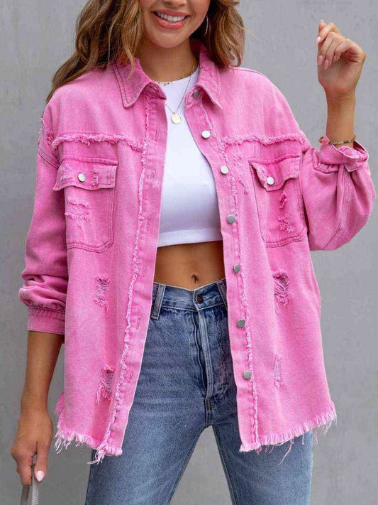 *PRESALE-Jacket-Distressed Drop Shoulder Denim