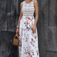 *PRESALE-Dress-Striped Floral Round Neck Sleeveless Maxi