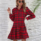 *PRESALE-Jacket Dress-Ruffle Plaid Long Sleeve