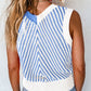 Sweater-Striped Contrast V-Neck Vest