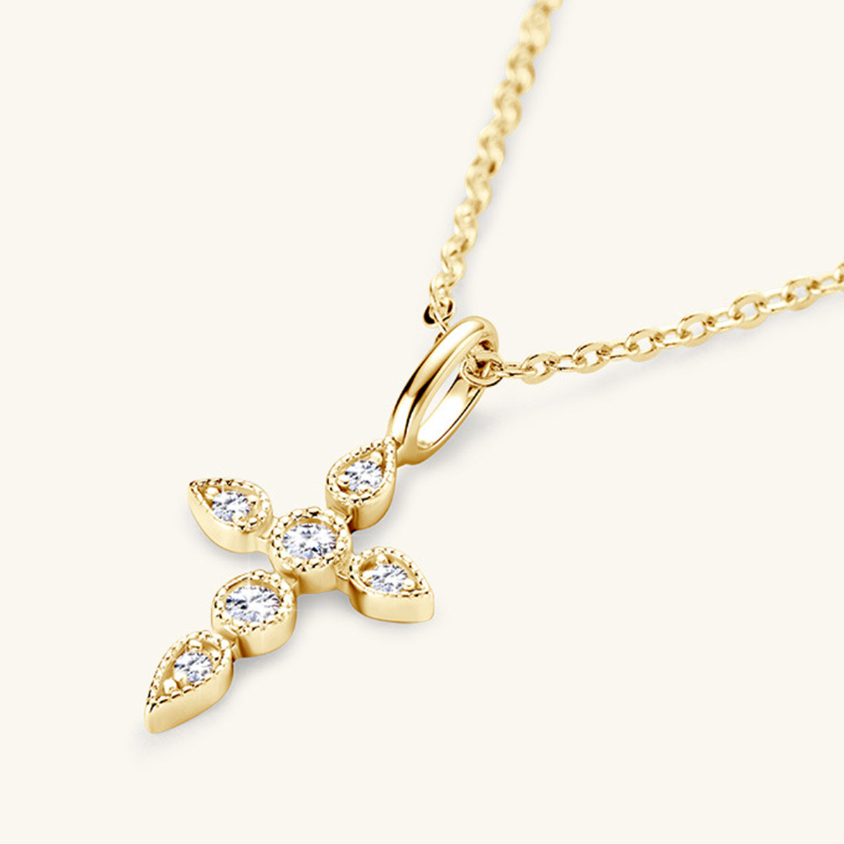 Necklace-925 Sterling Silver Moissanite Cross Pendant