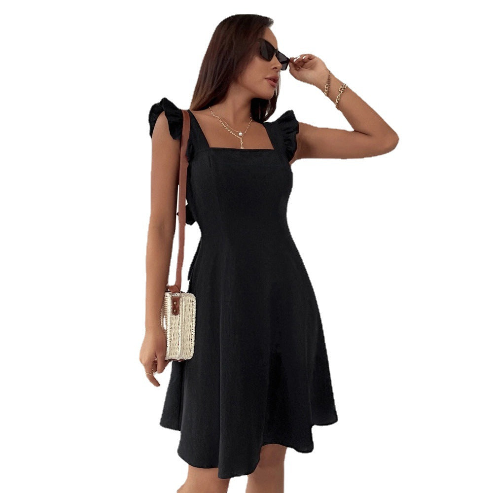 Dress-Beach Ruffle Sleeve