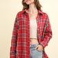 Jacket-Plaid Raw Detail Flannel Shirt/Shacket