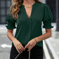 Blouse-Notched Short Sleeve-7 Colors