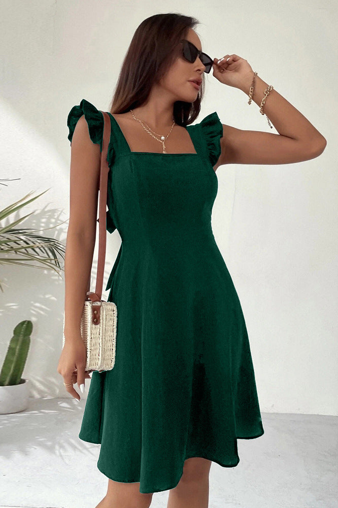 Dress-Beach Ruffle Sleeve