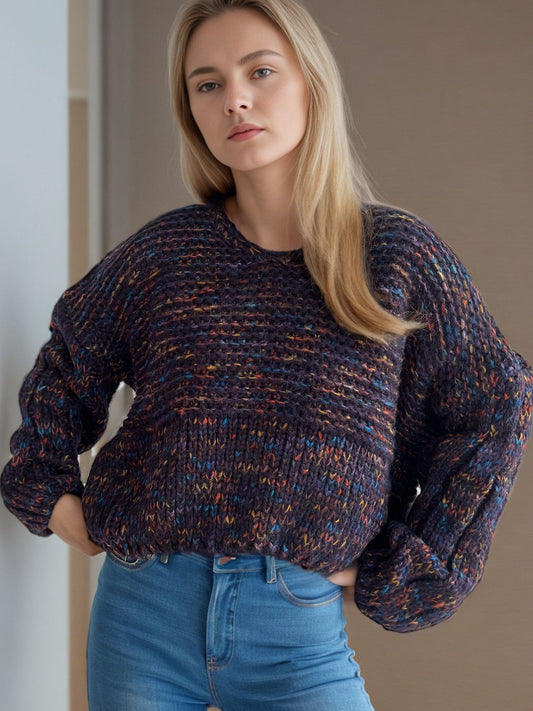 Sweater-Dropped Shoulder Long Sleeve