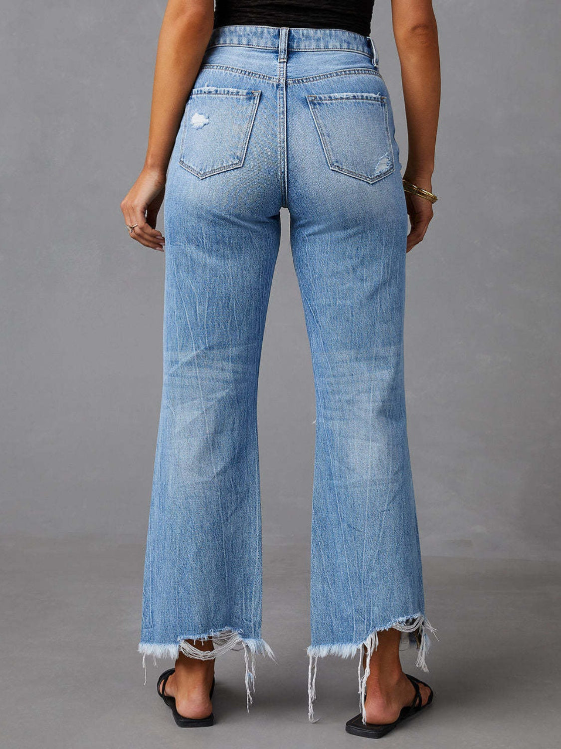 *PRESALE-Jeans Distressed Raw Hem with Pockets