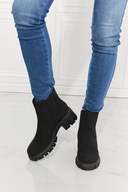 Boots-Matte Lug Sole Chelsea Boots-Black